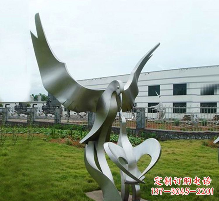 南通“喂食”不锈钢动物鸟类景观雕塑，公园校园中国文化传承雕塑
