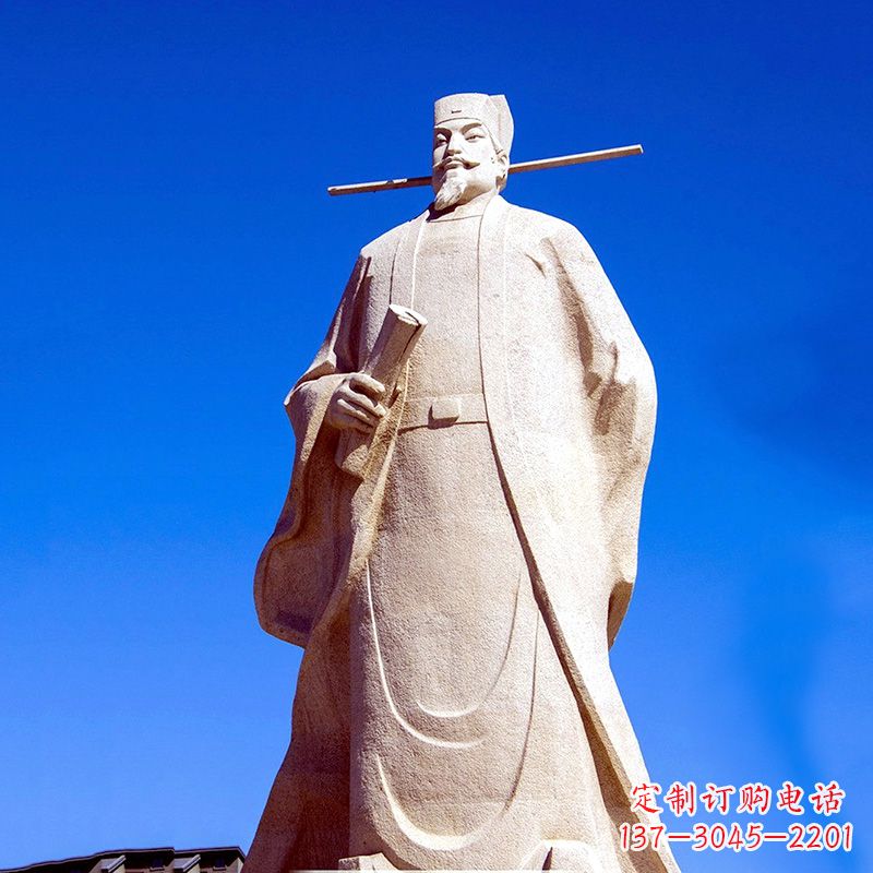 南通景区园林欧阳修大型砂岩雕像-中国历史文化名人著名文学大家