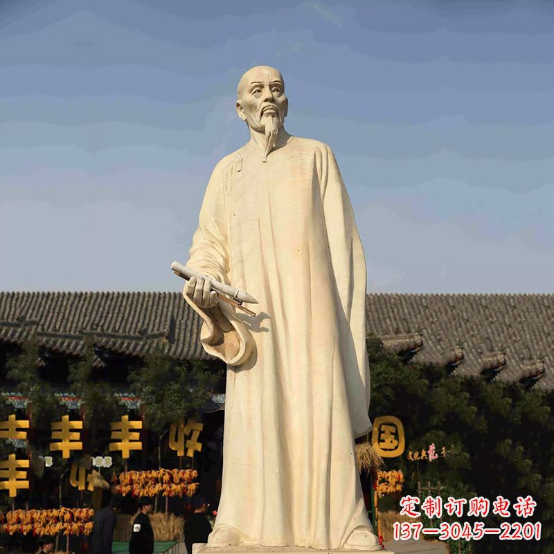 南通清代画家郑板桥石雕塑——中国历史名人汉白玉雕像