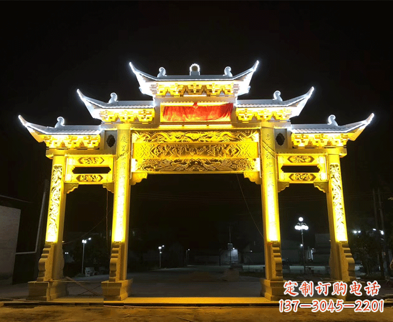 南通石雕古代牌坊云头柱