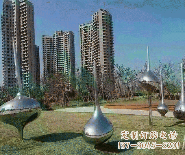 南通小区不锈钢抽象陀螺雕塑