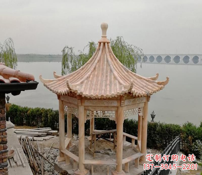 南通精致古典八角凉亭石雕