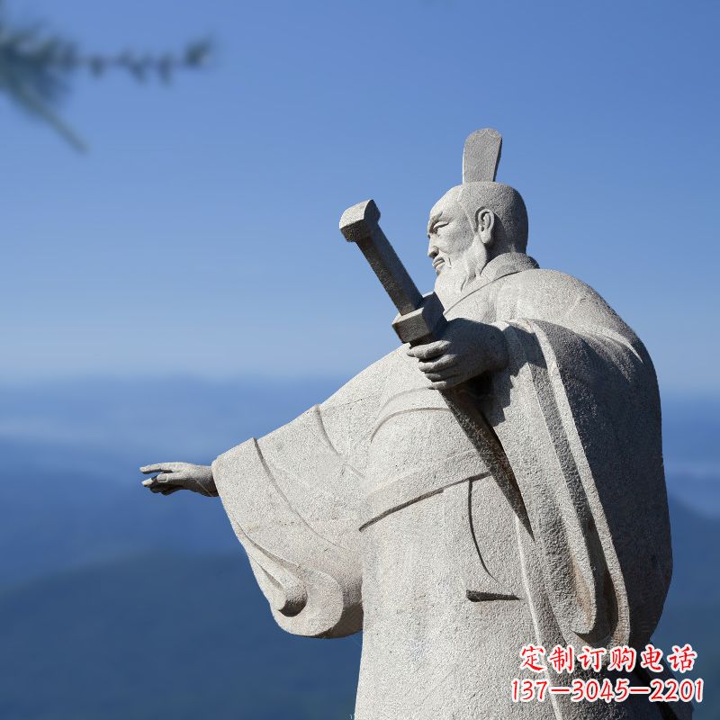 南通秦始皇石雕像展现绝代霸气