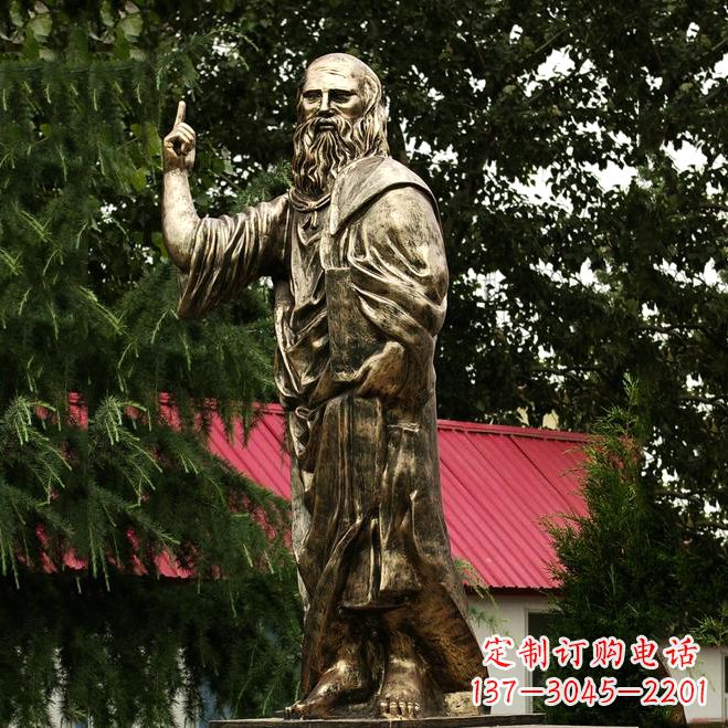 南通柏拉图玻璃钢仿铜雕像-古希腊哲学家雕塑
