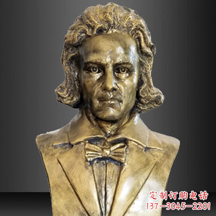 南通贝多芬雕塑作品-纯铜铸造名人胸像