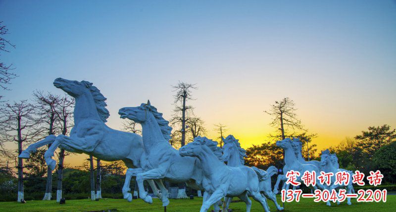 南通新颖活力的马群雕塑奔跑的马