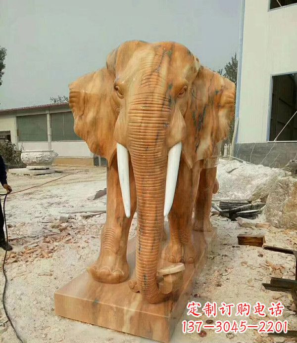 南通大象石雕,招财进宝