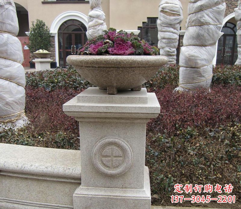 南通精美大理石花盆,给你的家居添彩