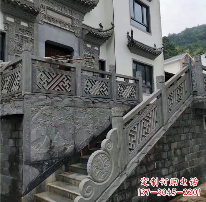 南通别墅景观仿古石雕栏板_2