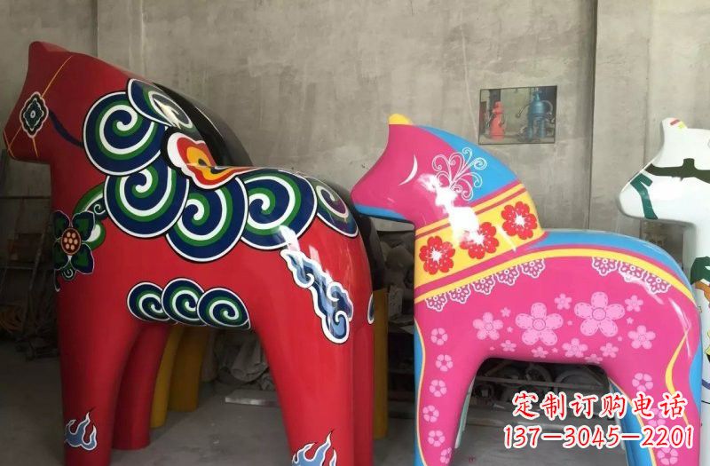 南通玻璃钢彩绘抽象独角兽