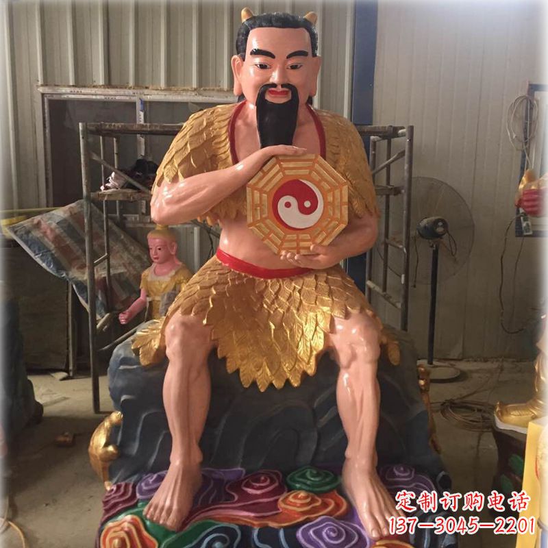 南通玻璃钢彩绘青帝太昊伏羲神像