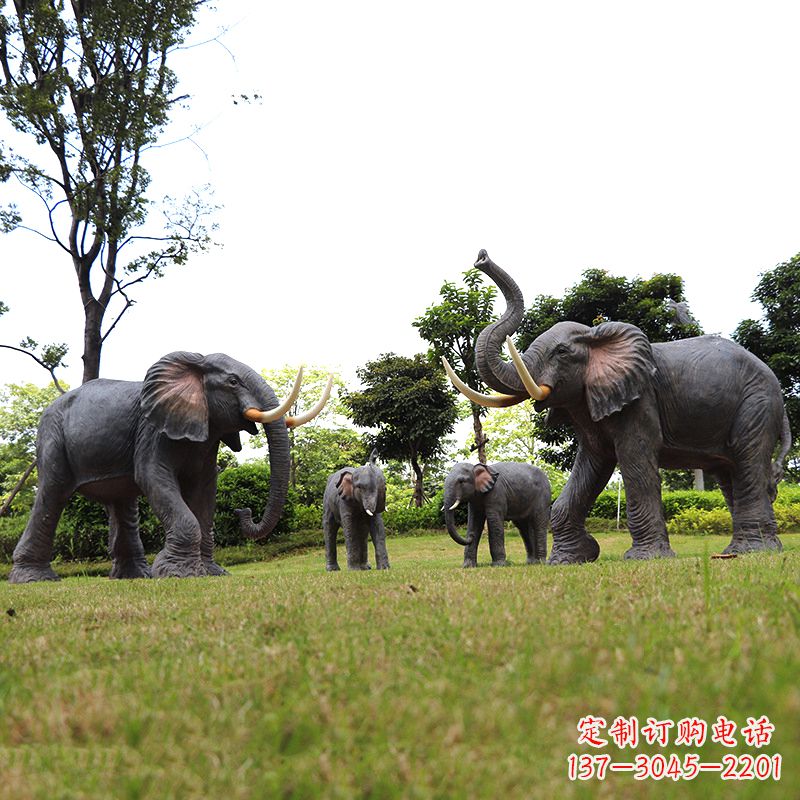 南通玻璃钢大象仿真大象雕塑-公园景区园林装饰动物摆件
