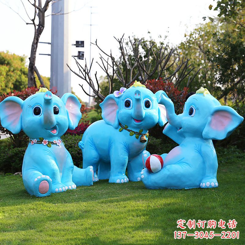 南通玻璃钢大象雕塑精美的艺术品