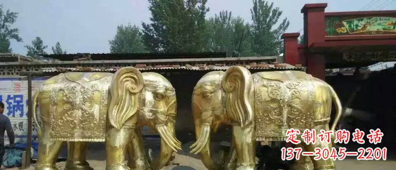 南通玻璃钢大象雕塑仿铜雕塑的精美之作