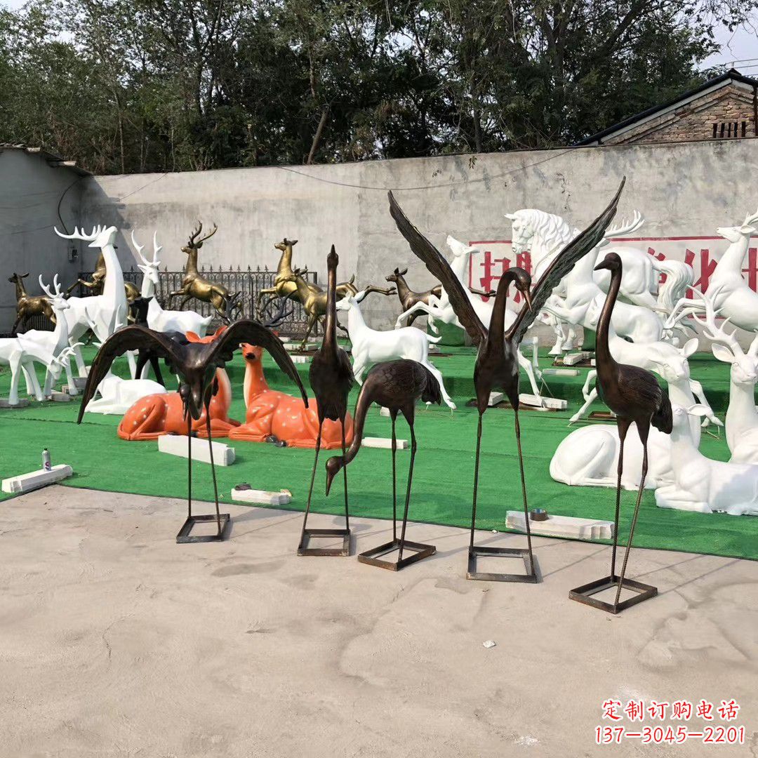 南通仙鹤玻璃钢雕塑精致美丽的艺术品