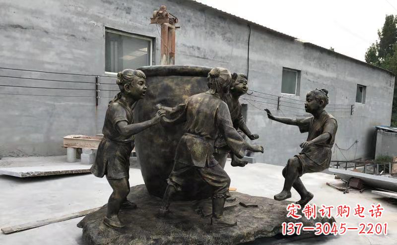 南通司马光玻璃钢仿铜古代寓言故事雕塑