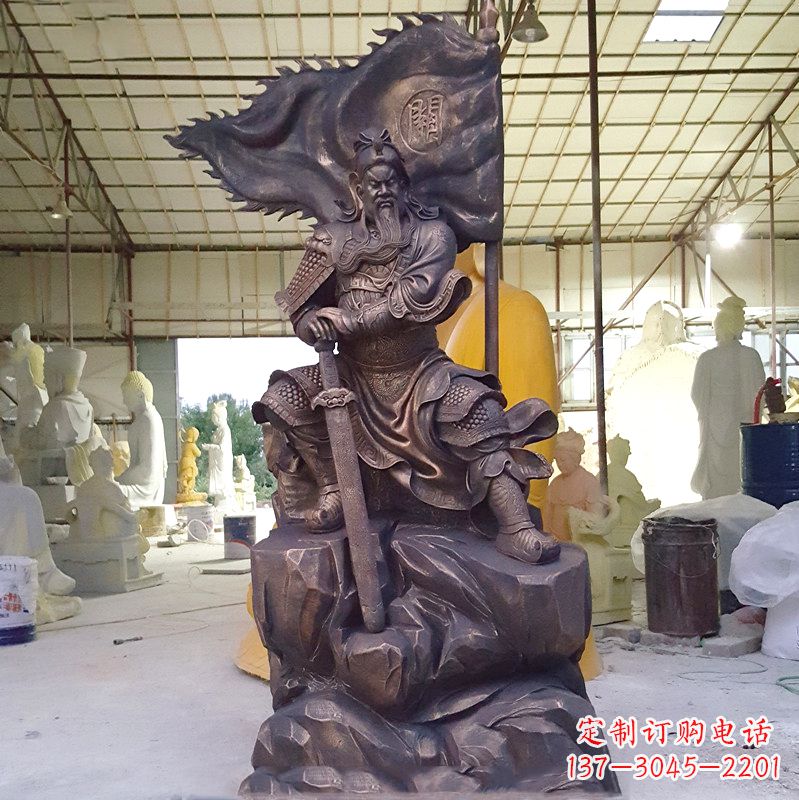 南通玻璃钢仿铜关公雕塑传承中国传统文化
