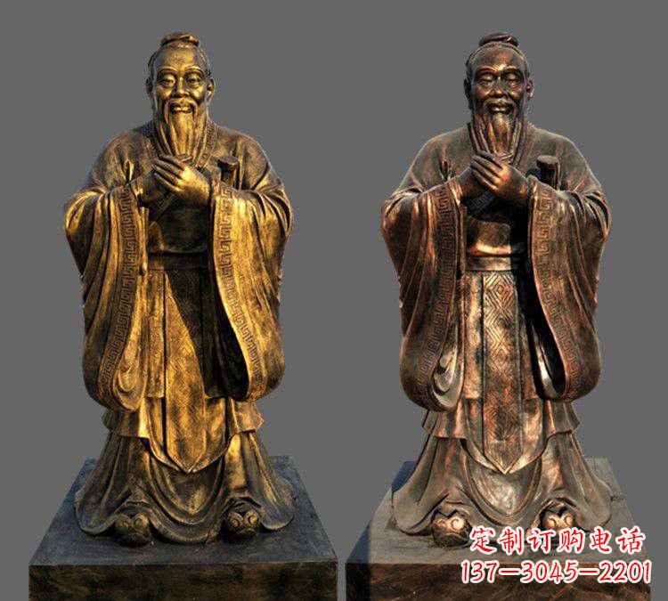 南通玻璃钢仿铜孔子雕塑——校园名人的荣耀