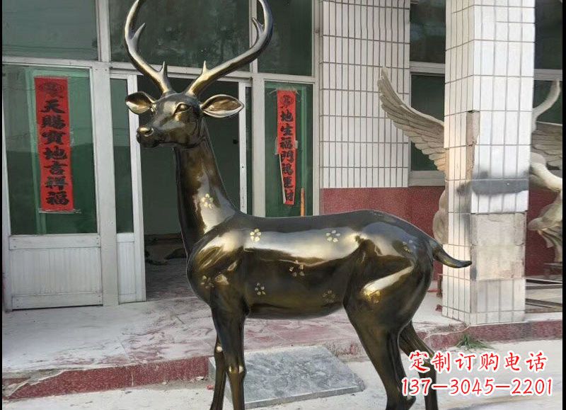 南通玻璃钢仿铜梅花鹿