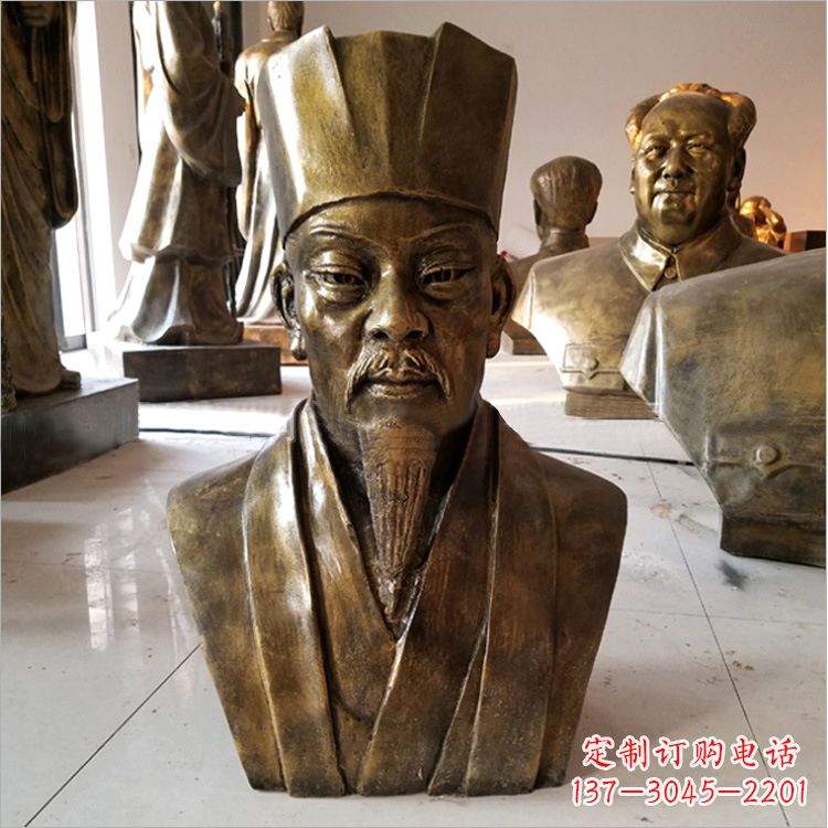 南通玻璃钢仿铜苏轼头像雕塑