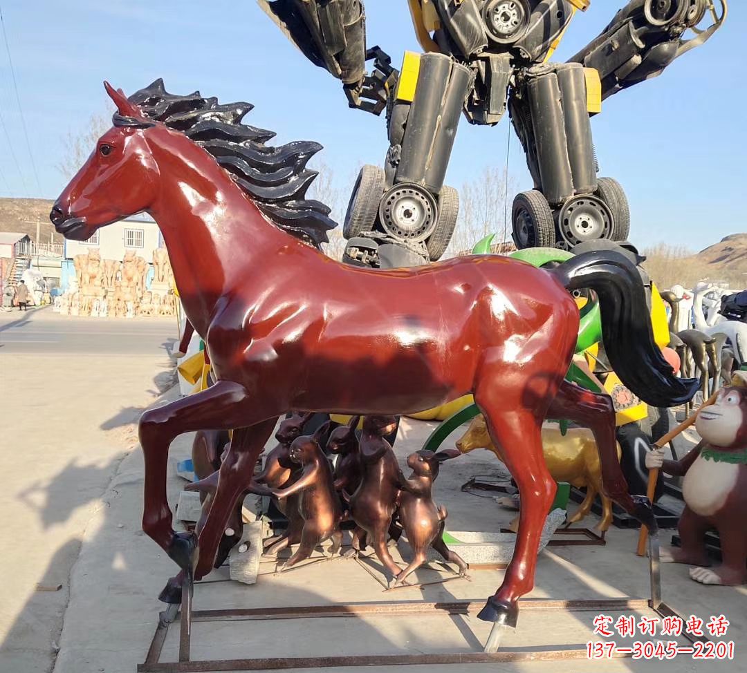 南通玻璃钢奔马雕塑
