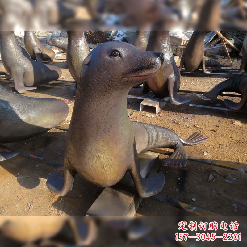 南通玻璃钢仿真海豹雕塑