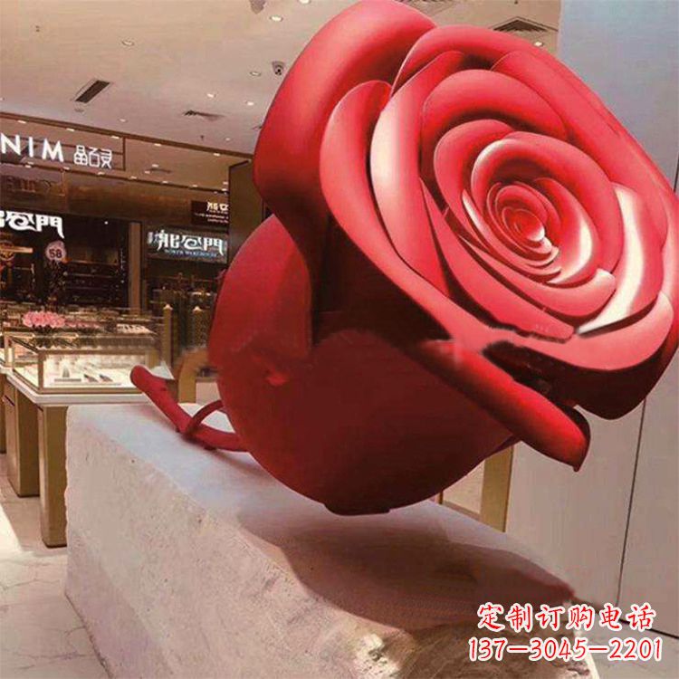 南通玻璃钢玫瑰花雕塑