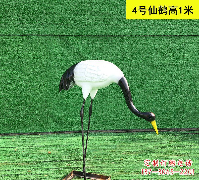 南通玻璃钢仿真仙鹤动物雕塑