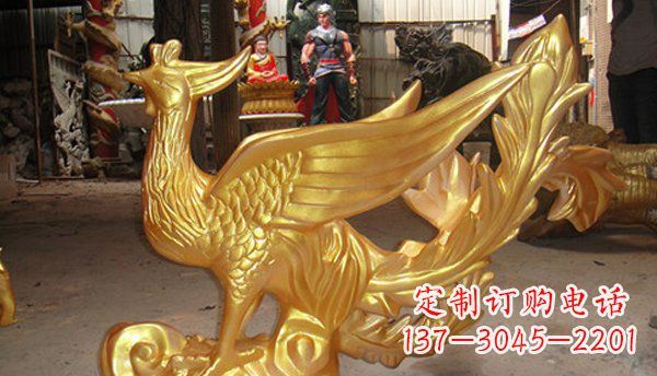 南通玻璃钢凤凰仿铜动物雕塑传承传统文化