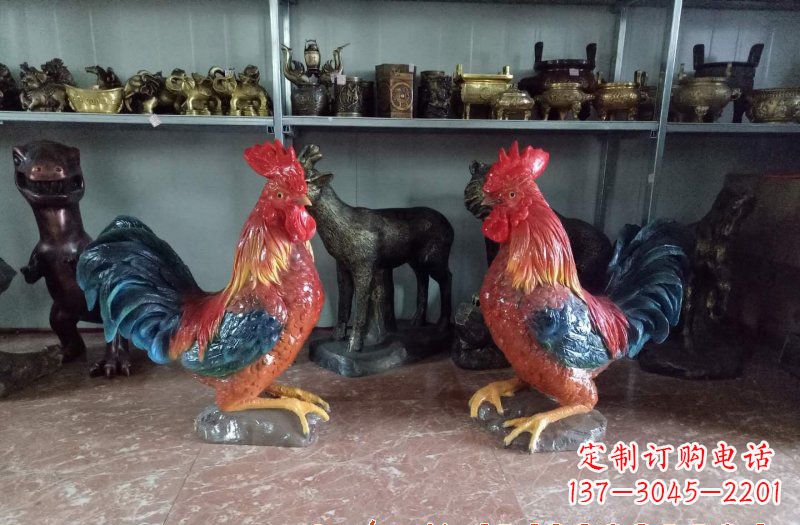 南通玻璃钢公鸡雕塑——给环境带来美丽的色彩