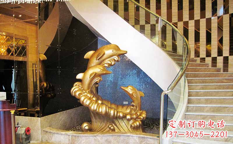 南通玻璃钢海豚雕塑精美的艺术精品