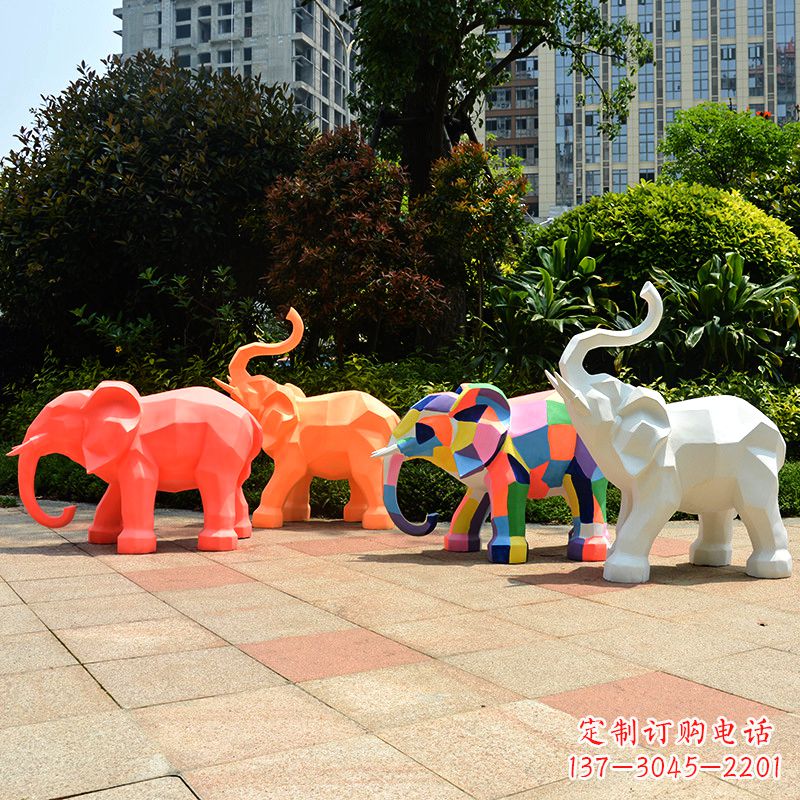 南通金色大象雕塑活跃的商场游乐场