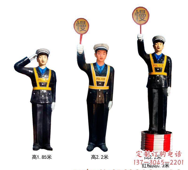 南通玻璃钢警察雕塑象征警察的英勇