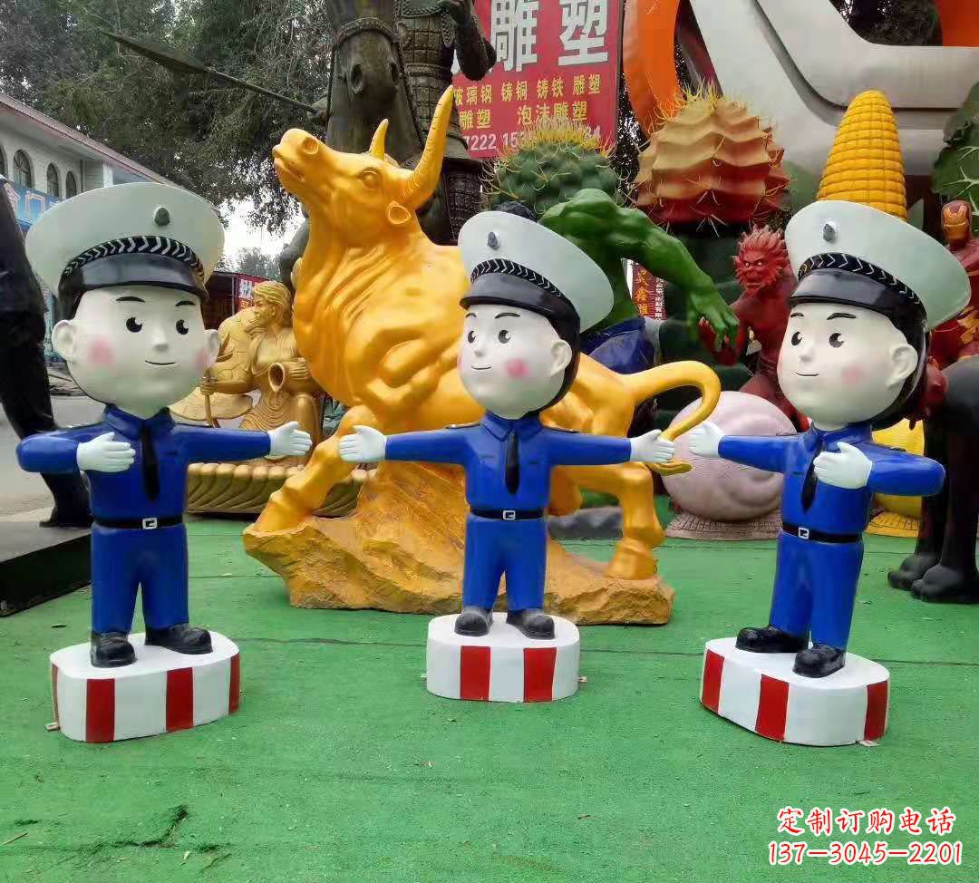 南通玻璃钢制作的交通警察雕塑