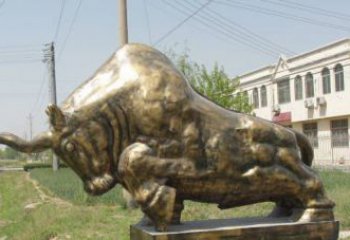 南通黄铜斗牛雕像