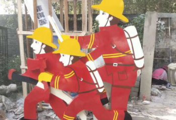 南通玻璃钢消防员雕塑——精致的园林景观装饰
