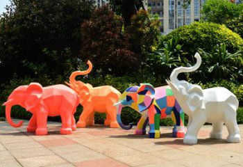 南通金色大象雕塑活跃的商场游乐场