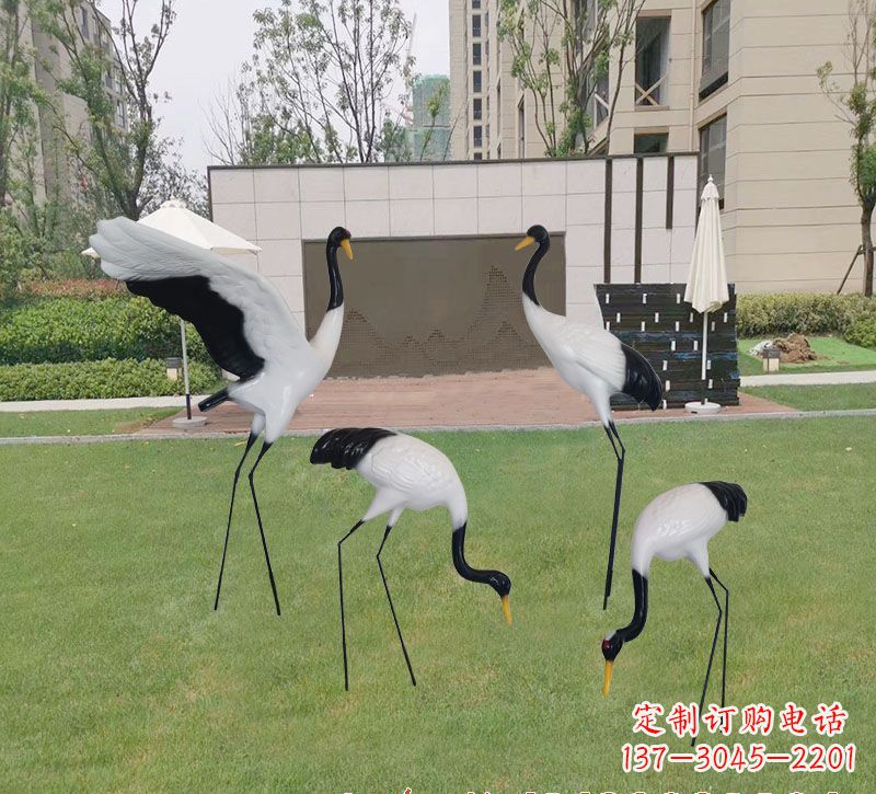 南通精美玻璃钢仙鹤雕塑
