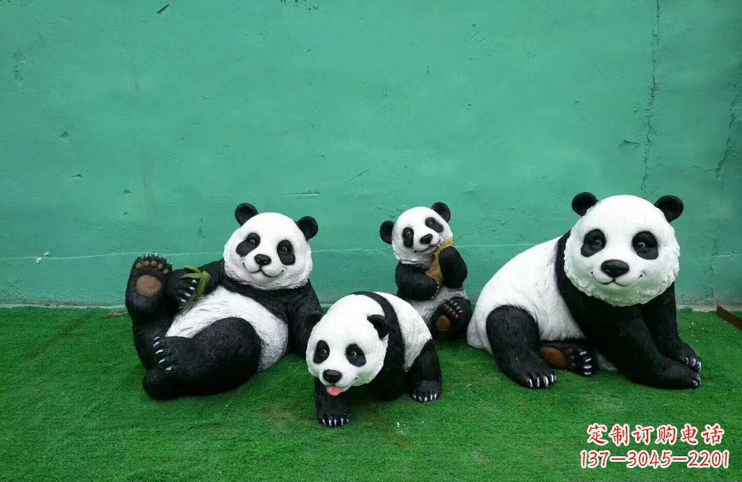 南通玻璃钢熊猫动物雕塑