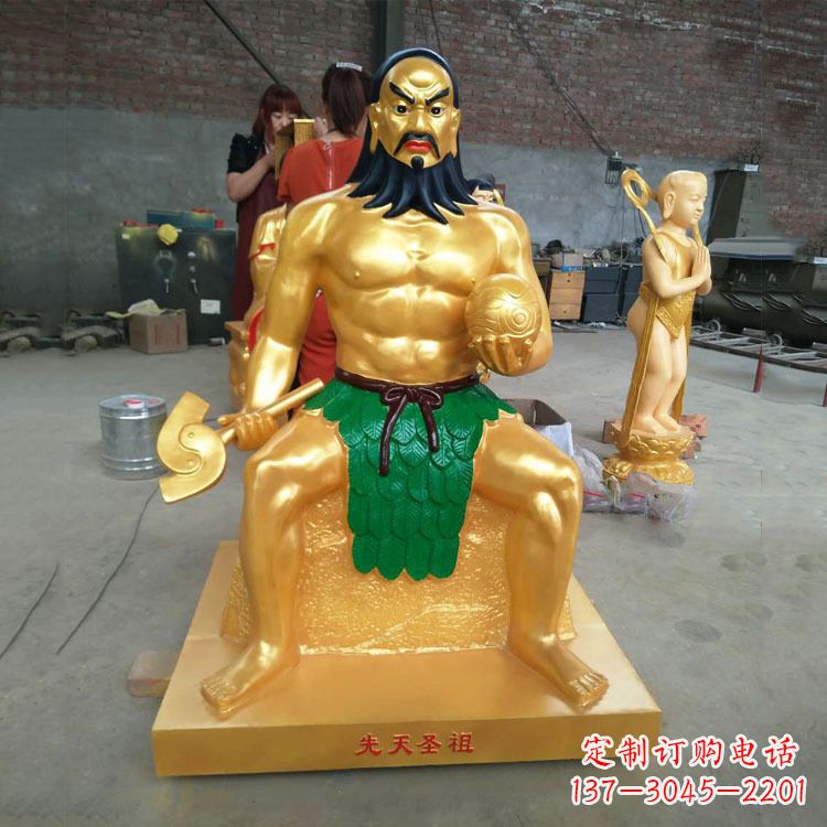南通玻璃钢炎帝神农氏彩绘神像