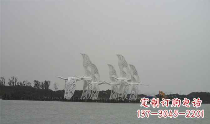 南通不锈钢白鹭动物雕塑美丽的艺术作品