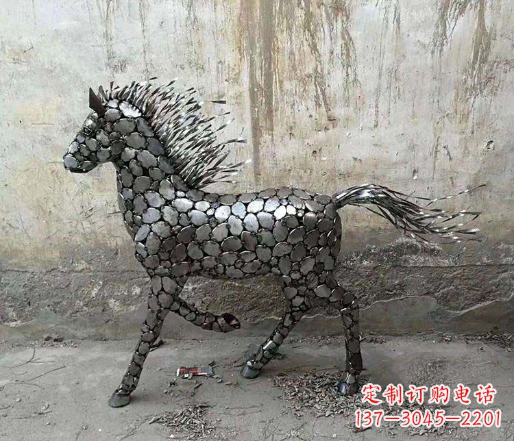 南通不锈钢奔马动物雕塑