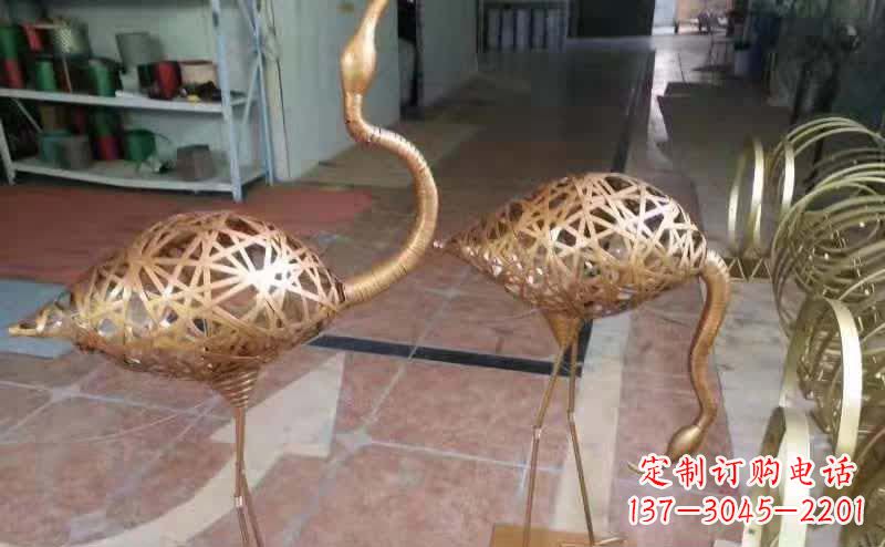 南通不锈钢编制动物仙鹤雕塑