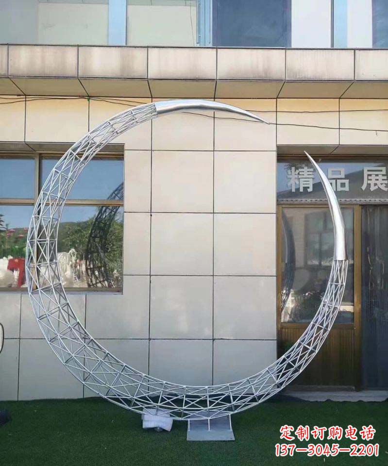 南通不锈钢别墅月亮镂空雕塑