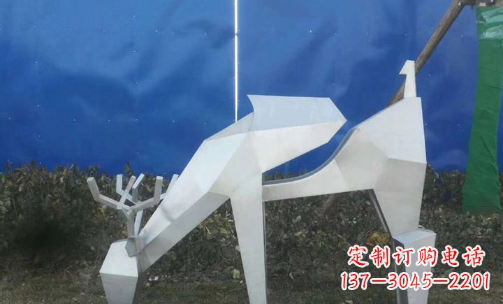 南通不锈钢不规则梅花鹿公园景观雕塑