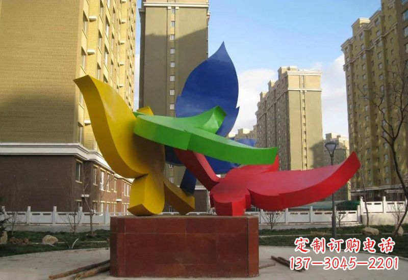 南通不锈钢彩色抽象树叶雕塑