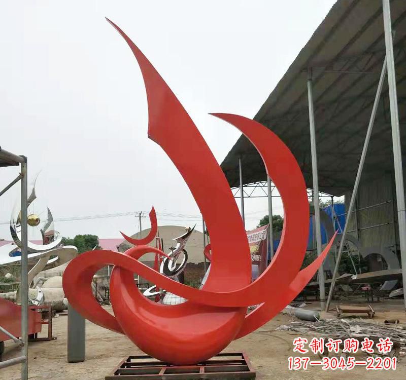 南通不锈钢彩色凤凰雕塑2