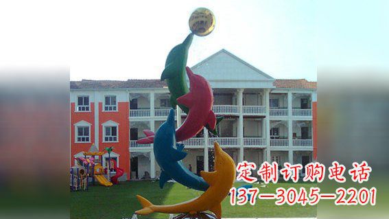 南通精美不锈钢海豚雕塑