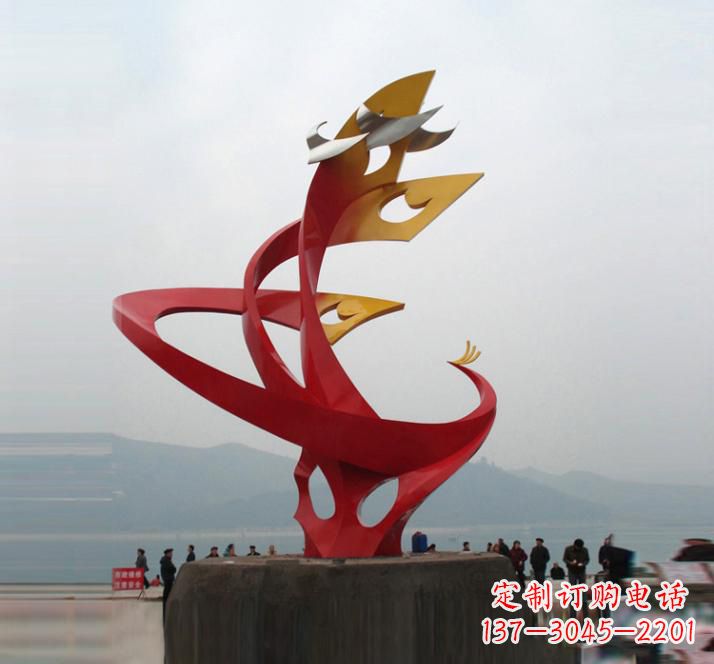 南通不锈钢城市抽象凤凰雕塑