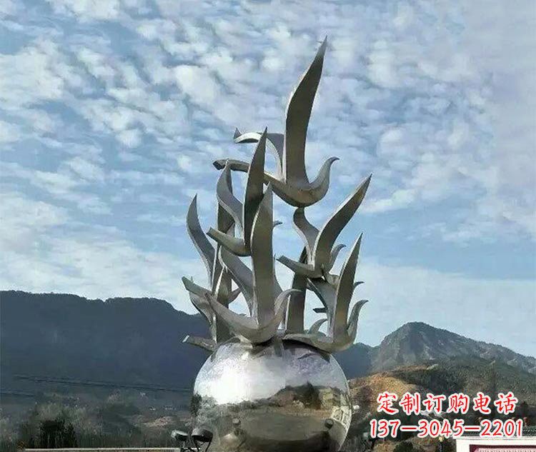 南通不锈钢城市抽象和平鸽地球雕塑